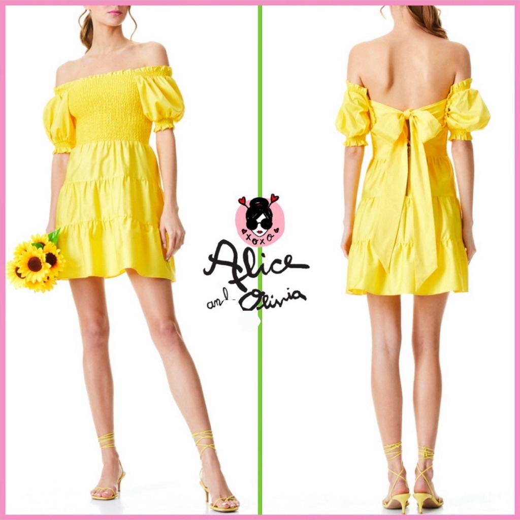 Alice + Olivia Elizabeth Puff Sleeve Sz 2 Nwot